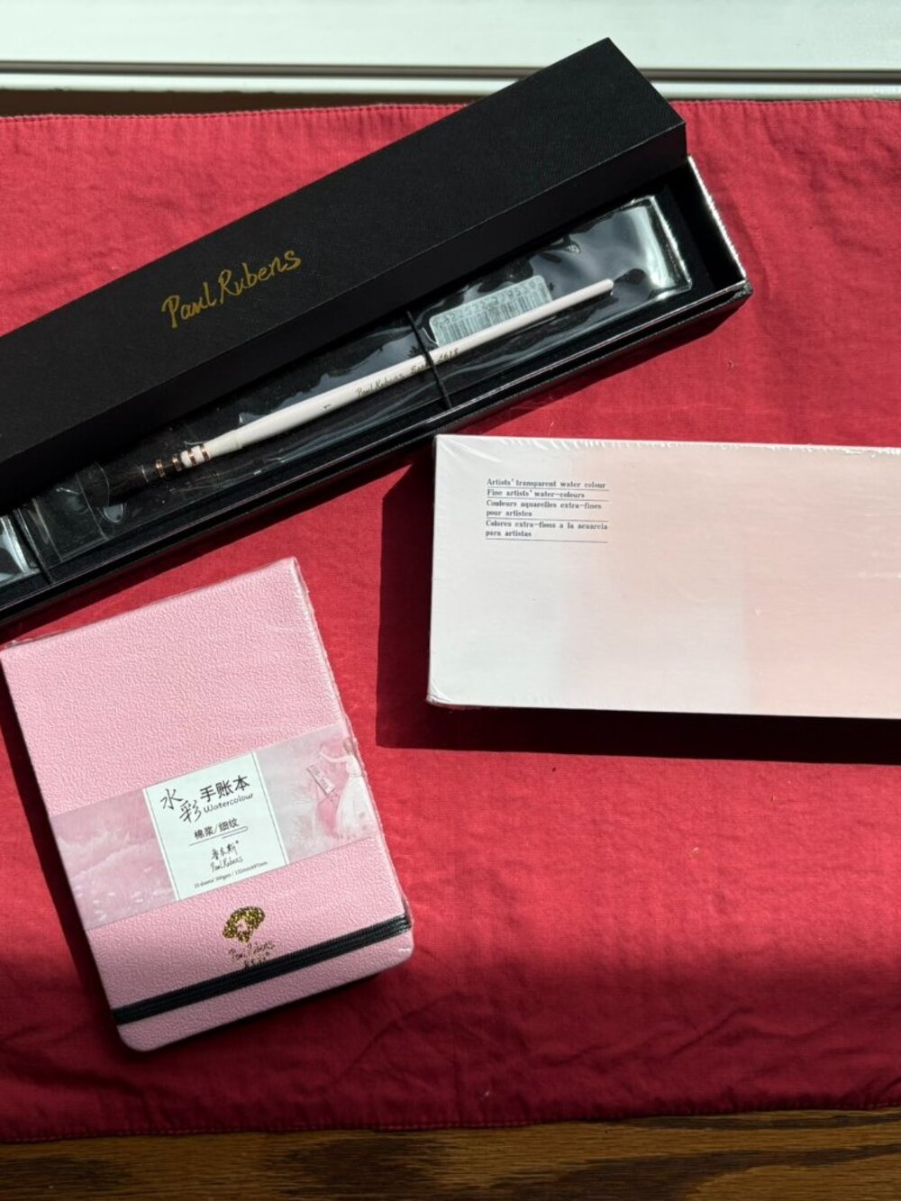 New, unopened, Paul Rubens watercolour set, paintbrush, watercolor journal